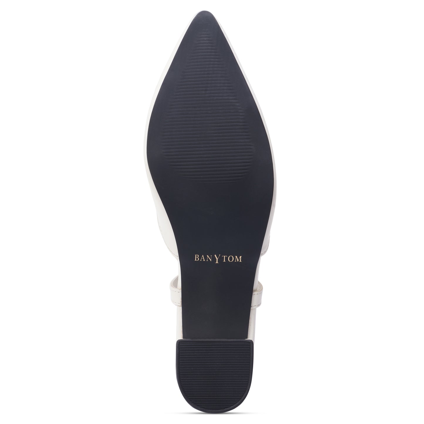 Silva Slingback Block Heel - Pointed Classic Ivory White