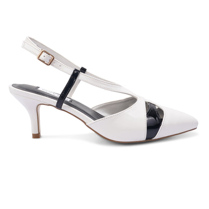 Alvia Dual-Tone Slingback Stilettos Black & White