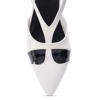 Alvia Dual-Tone Slingback Stilettos Black & White