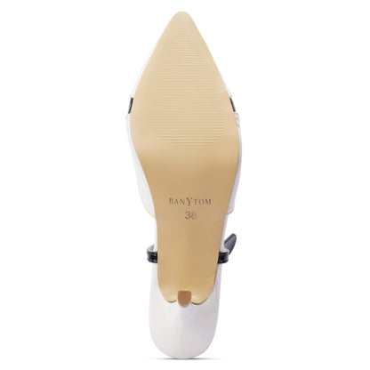 Alvia Dual-Tone Slingback Stilettos Black & White