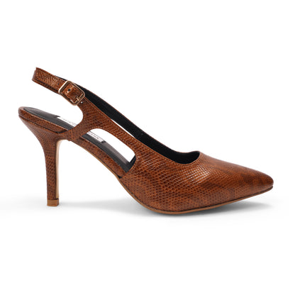 The Mamba Signature Slingback Stilettos - Tan