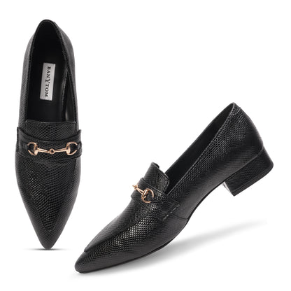 The Mamba Midnight Black Loafers Pointed - Toe