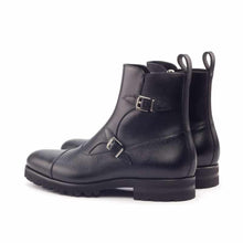 Load image into Gallery viewer, Black Crust Thick Sole Leather Octavian Buckle boot
