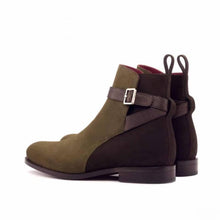 Load image into Gallery viewer, Dual Suede Olive and Brown Suede Leather Jodhpuri boot
