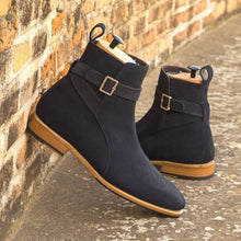 Load image into Gallery viewer, Marko Classic Navy blue Suede Leather Jodhpuri boot
