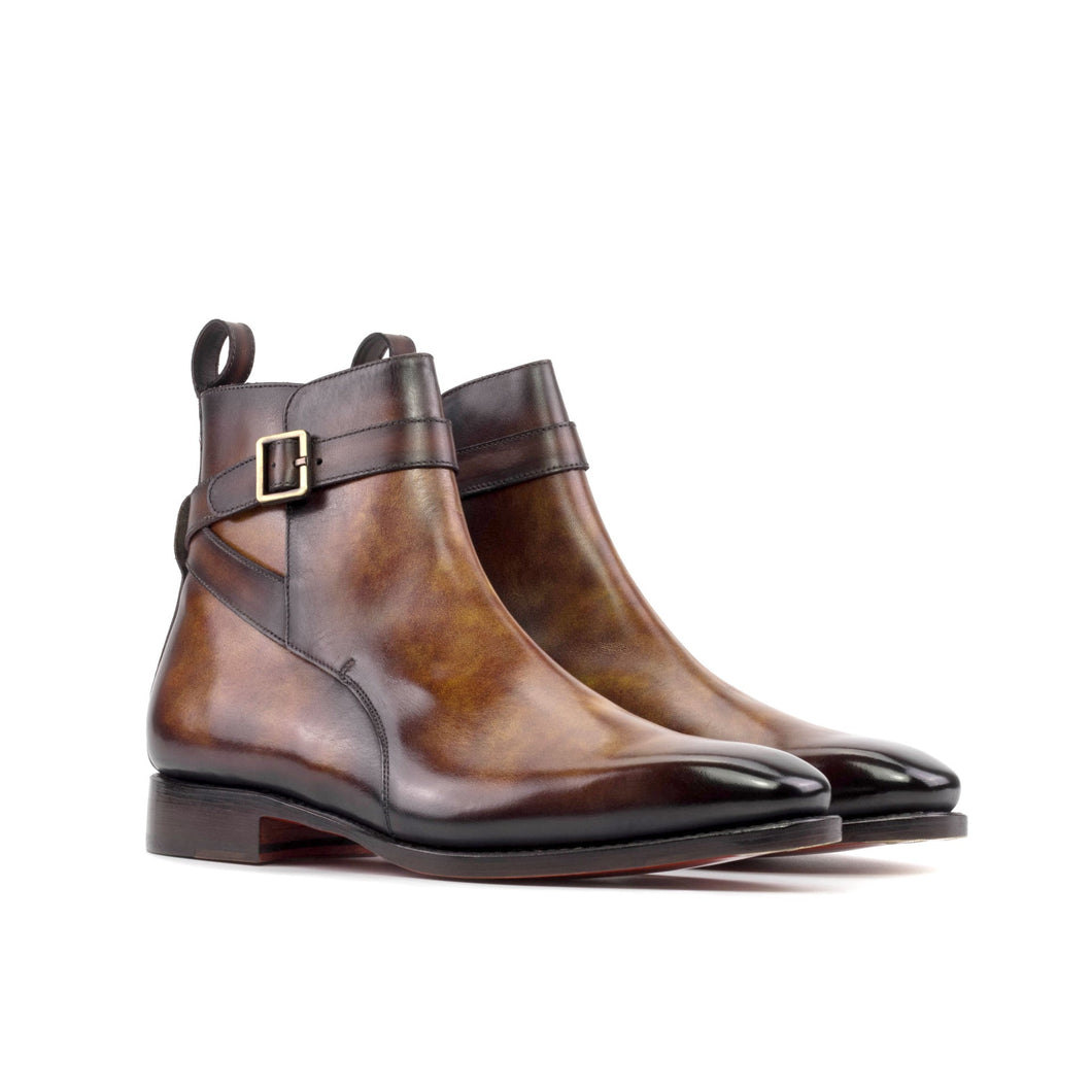 Hand-painted Tabbacco Finish Leather Jodhpuri boot