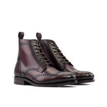 Load image into Gallery viewer, Altar Luxury Patina Burgundy/cherry Leather Brogue boot
