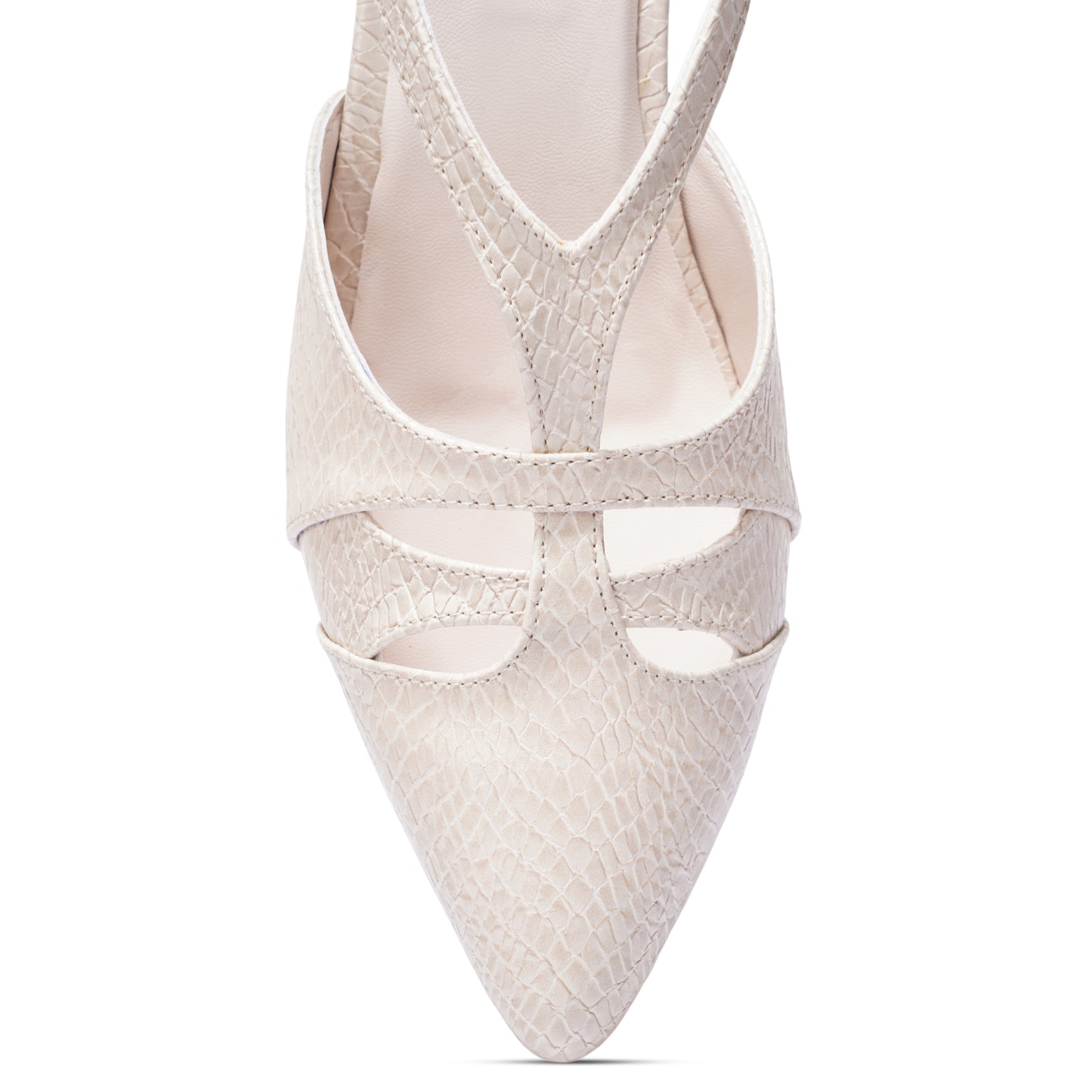 Alvia Serpentine Ivory Mist Slingback Stilettos