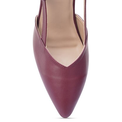 Silva Slingback Block Heel - Pointed Classic Maroon