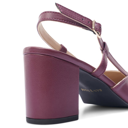 Silva Slingback Block Heel - Pointed Classic Maroon