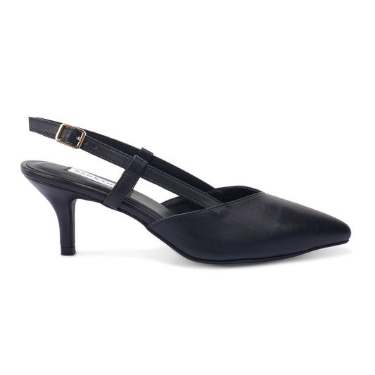 Silva Slingback Stilettos - Pointed Classic Black