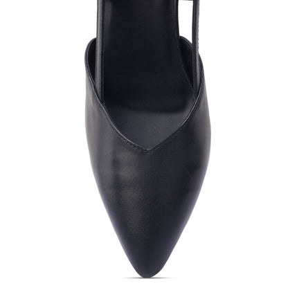 Silva Slingback Stilettos - Pointed Classic Black