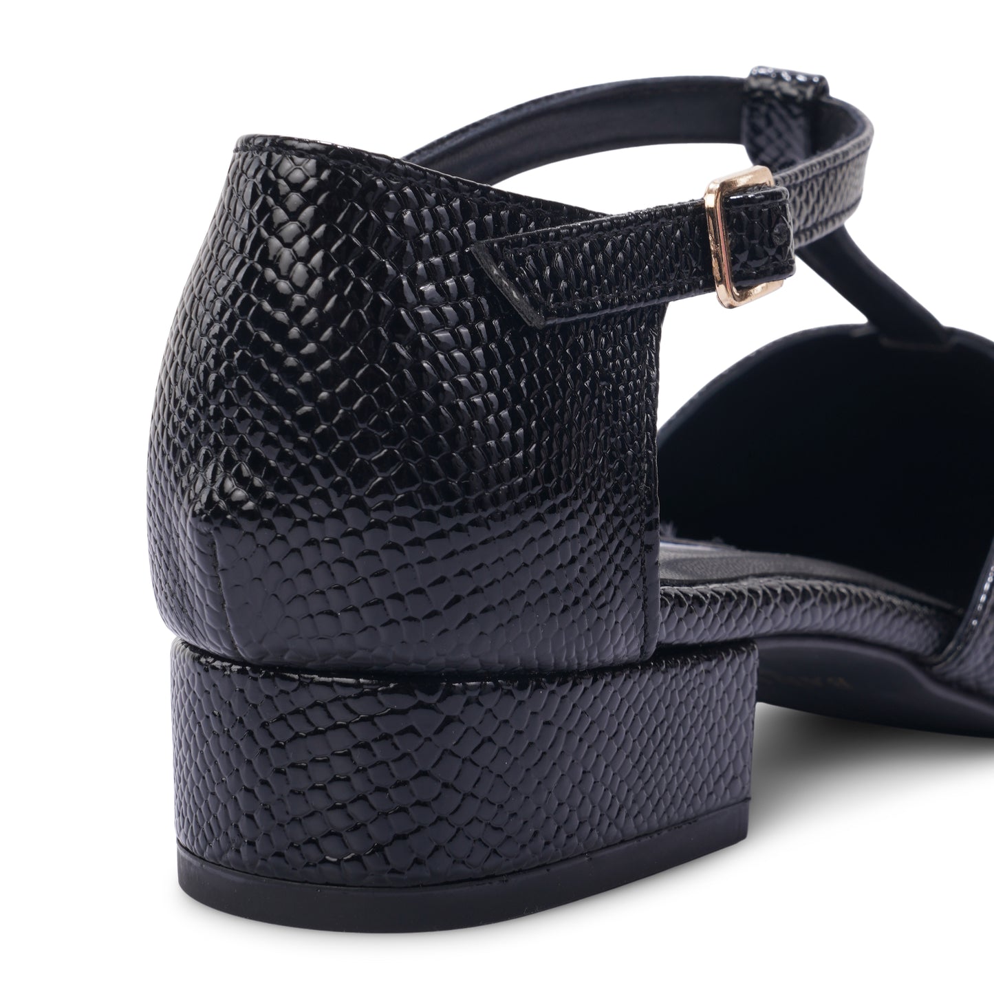 Stella Mamba T-Strap Block heel- Midnight Black