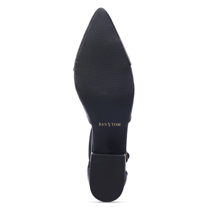 Stella Mamba T-Strap Block heel- Midnight Black