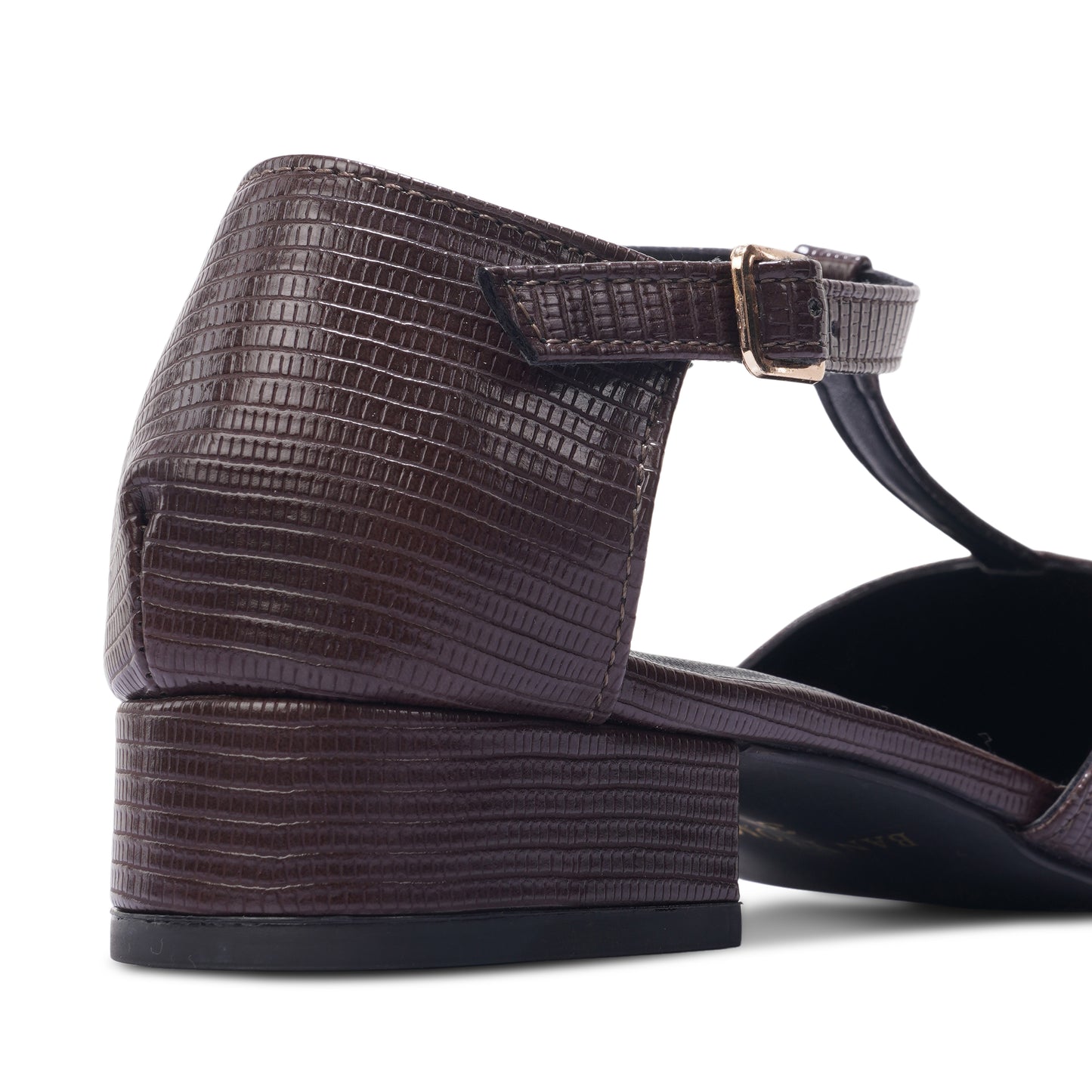 Stella T-Strap Block heel- Dark Brown