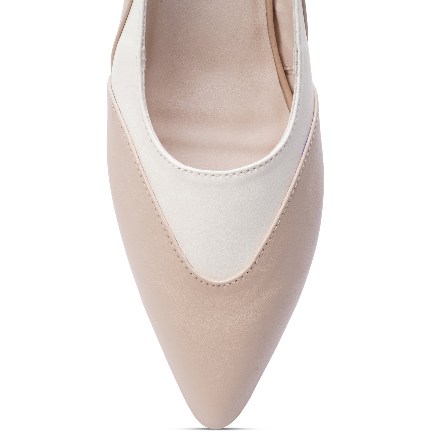 The Luxe Tow-Tone Slingback Flats - Beige & Ivory