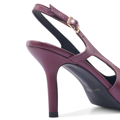 The Signature Pointed Slingback Stilettos - Maroon