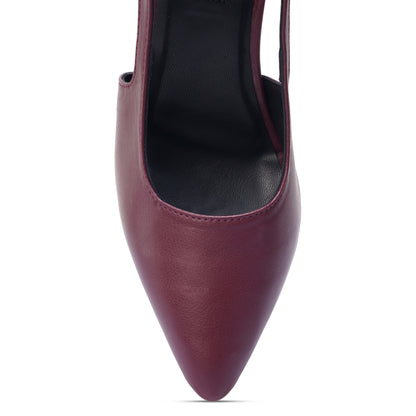 The Signature Pointed Slingback Stilettos - Maroon