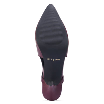 The Signature Pointed Slingback Stilettos - Maroon