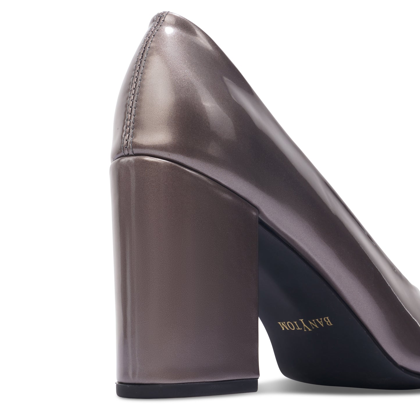 Vetllo Glossy Patent Block Heel Pumps - Metallic Glow