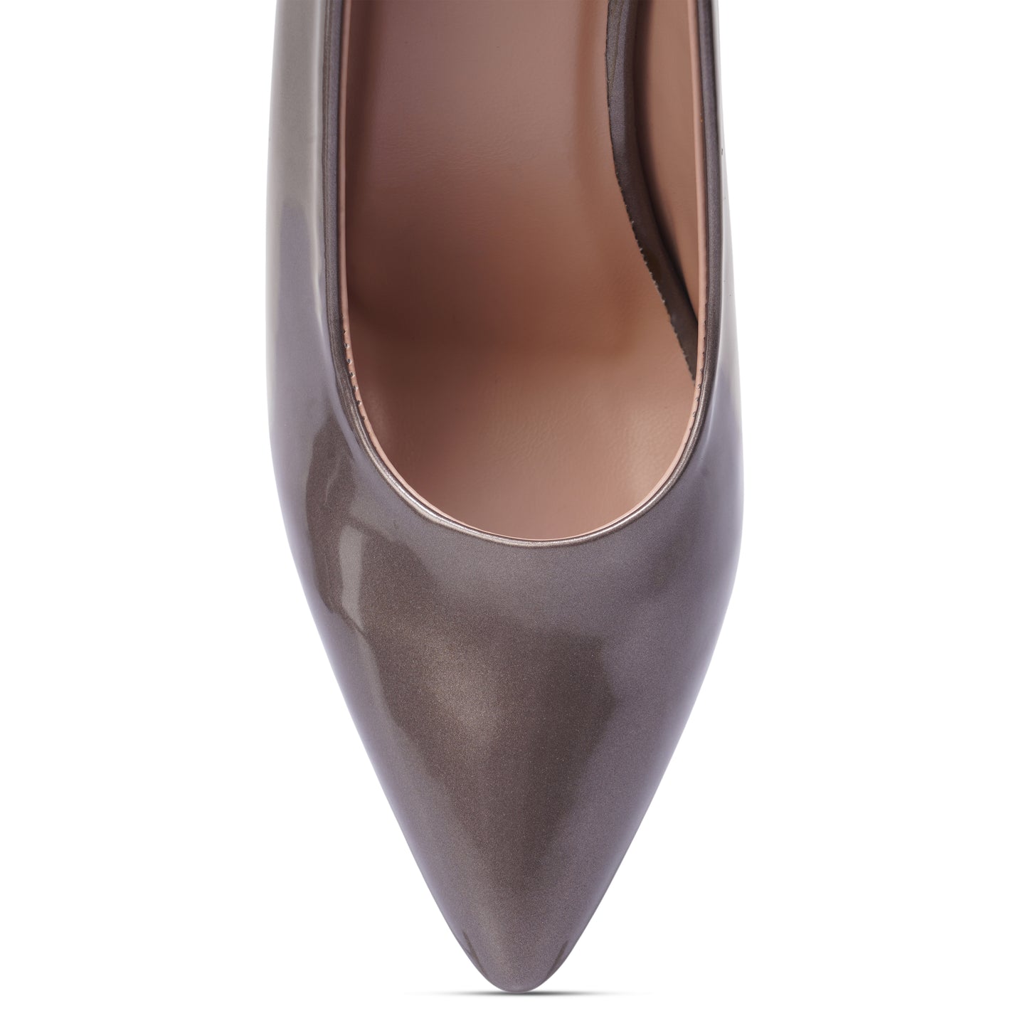Vetllo Glossy Patent Block Heel Pumps - Metallic Glow