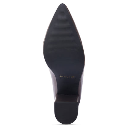 Vetllo Glossy Patent Block Heel Pumps - Metallic Glow